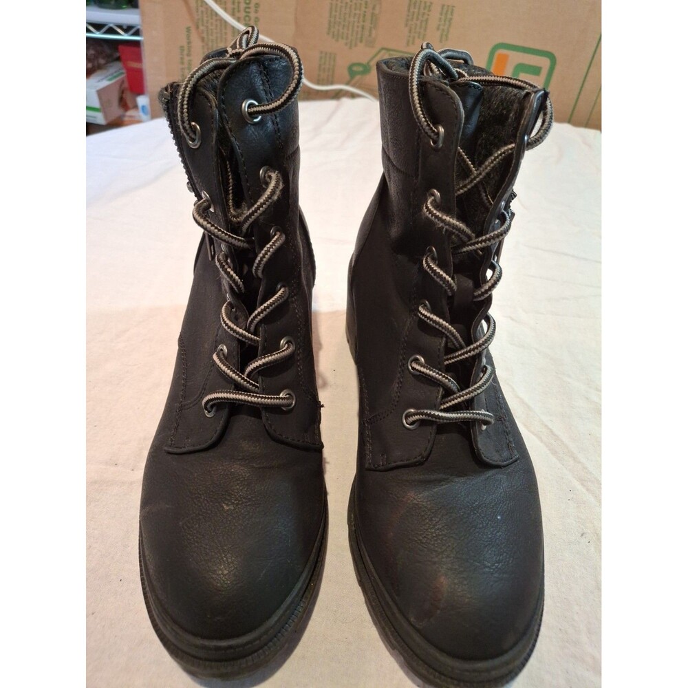Jellypop Black Combat Boots With 2 Inch Heel, Women's 9.5, Good Condition